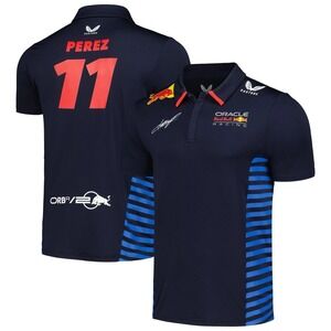 Sergio Perez (Checo) Red Bull Racing Castore 2024 Team Polo - Navy‎ Men's XXL